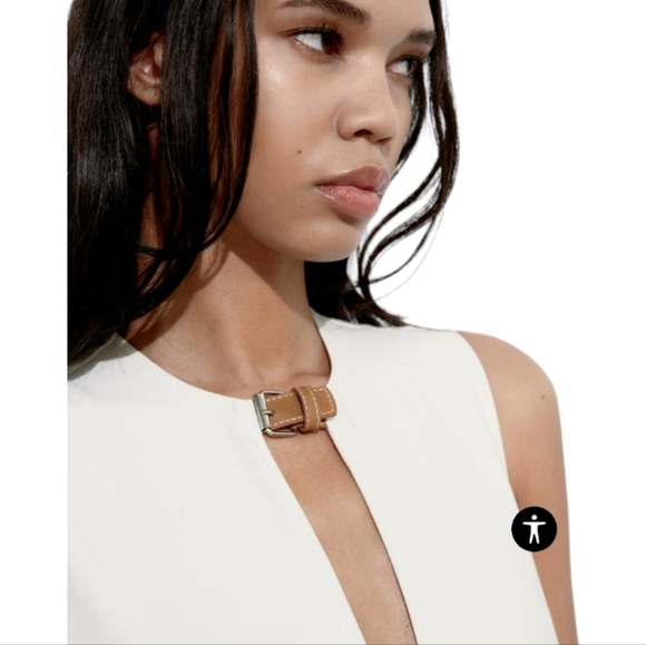 Zara NWT strap fitted body suit in white 3available in small - Picture 4 of 10